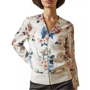 032 TED BAKER Women’s Jesiiey Jamboree Print Bomber Jacket, Sz 2 [Small]